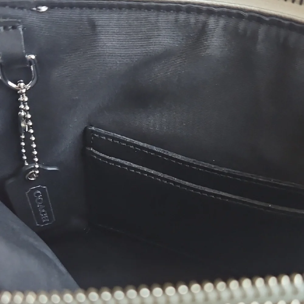 Coach Mini Borough Bag With Retro Colorblock Leather with Brown Handles
